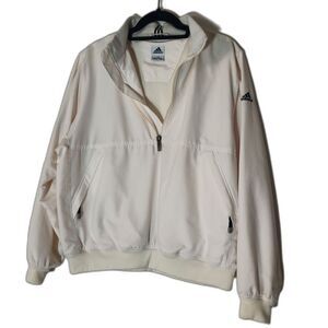 Vintage Adidas Half Zip Windbreaker Women Y2k Climashell Gorpcore Anorak Cream/W